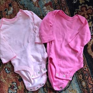Lot of 2 long sleeve pink onesies
